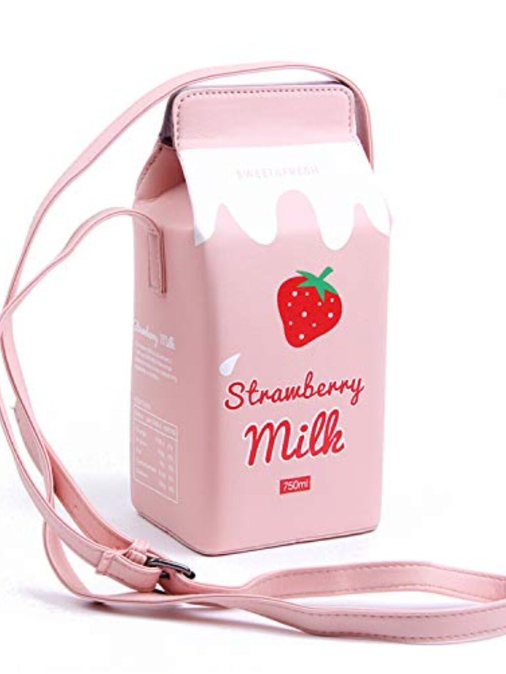 Fruits Milk Box Crossbody Bag PU Leather Women Shoulder Purse Phone Wallet